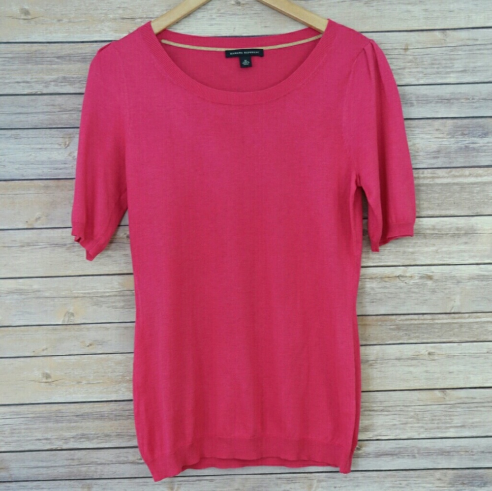 Banana Republic Silk Hot Pink sweater size M